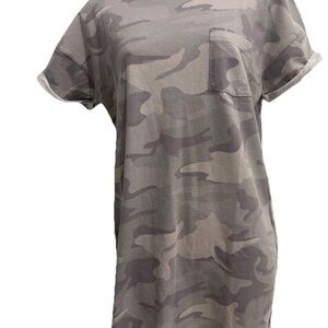 Abercrombie & Fitch Gray T-Shirt Dress camouflage size S